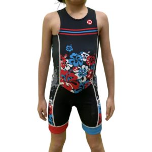 TRISUIT OLIMPICO FLORES NEGRO